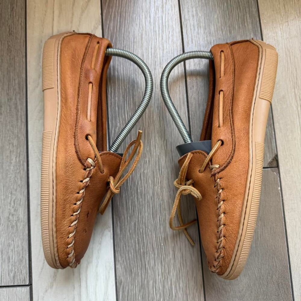 Minnetonka moccasin leather slip on